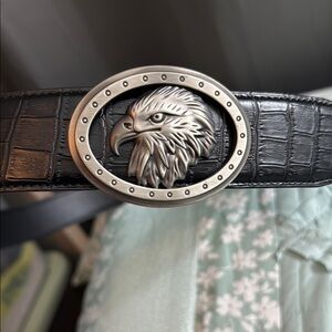 Black Ratchet Belt with Eagle Buckle 36/38